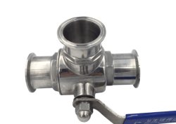Vanne inox T pour raccord Tri-Clamp